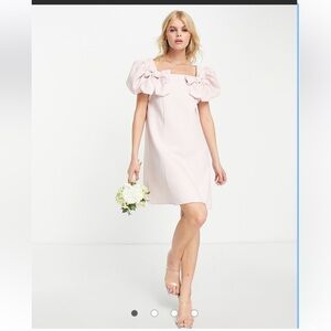 Sister Jane Light Pink Bow Detail Mini Dress